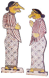 [Flat, cut-out figures of the clowns: 20k]