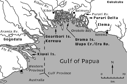 [Map of the Gulf of Papua, PNG: 33k]