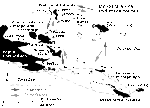 [map of Massim area, kula ring and other trade routes: 10k]