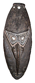 [Elegant Lower Sepik mask with typical slant eyes and elongated nose: 27k]