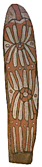 [Asmat shield, collected at Komasjma Village with two flower motifs: 12k]