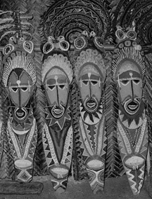 [Abelam yam ceremony statues, Maprik Hills, New Guinea]